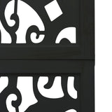 Room Divider 4 Panels Black Solid Wood Paulownia 358754