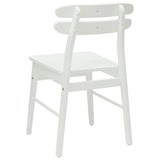 Dining Chair 2 pcs White Solid Rubber Wood 42020516