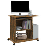 Computer Desk Smoked Oak 80x50x75 cm Engineered Wood 815543