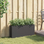 ZNTS Garden Planter with 2 Pots Black 90x20x40 cm Poly Rattan 366407