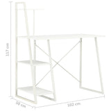Desk with Shelving Unit White 102x50x117 cm 20282