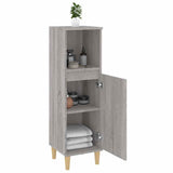 Bathroom Cabinet Grey sonoma Engineered wood, solid eucalyptus wood 819810