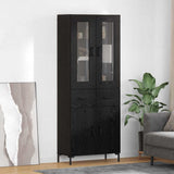 Highboard with Drawer 2 pcs Black Oak Engineered Wood 3416176