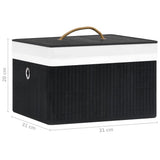 Bamboo Storage Boxes 4 pcs Black 320769