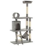 Cat Tree with Sisal Scratching Posts 140 cm Grey 170583