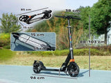 Kids Scooter with Four-Level Adjustable Handlebar, Dual Brake System, 200mm Wheels, ABEC-7 Bearings, T3398P348533
