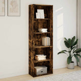 Bookcase Smoked Oak 60x30x189 cm Engineered Wood 857921