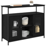 Sideboard Black Oak 100 x 35 x 80 cm Engineered Wood 882817