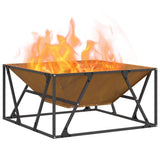 Fire Pit Brown 80 x 80 x 40 cm Weathering Steel 858995