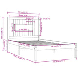 3104053 Bed Frame without Mattress Solid Wood 100x200 cm
