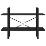 2-Tier Book Cabinet Black 100x30x70 cm Solid Wood Pine 806476