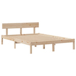 ZNTS Bookcase Bed without Mattress 150x200 cm King Solid Wood Pine 3321836