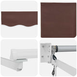 Electric Retractable Awning Brown and White 3 x 2.5 m 3419936