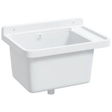 Sink Washbasin for Wall Mounting White 50x35x24 cm Resin 4002794