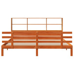 ZNTS Bookcase Bed without Mattress Wax Brown 180x200 cm Super King Solid Wood Pine 3322778