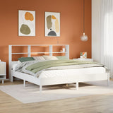 Bookcase Bed without Mattress White 180x200 cm Super King Solid Wood Pine 3322862
