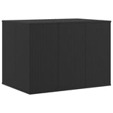 Garden Cushion Box PE Rattan 145x100x103 cm Black 317229