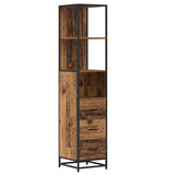 Bathroom Furniture Set with Door 4 pcs Old Wood Engineered Wood 3402509