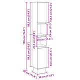 Bathroom Cabinet Sonoma Oak 30x30x190cm Engineered Wood 849667