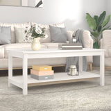 ZNTS Coffee Table White 110x55x45 cm Solid Wood Pine 822273