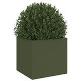 Planter Olive Green 32x30x29 cm Steel 841541