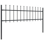 ZNTS Garden Fence with Spear Top Steel 1.8 m Black 144923