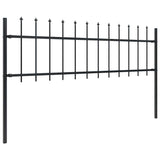 ZNTS Garden Fence with Spear Top Steel 1.8 m Black 144923