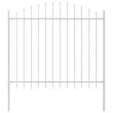 Garden Fence 6 pcs White 170 x 165 cm Powder-Coated Steel 3360162