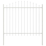 Garden Fence White 850 x 125 cm Powder-Coated Steel 3360156