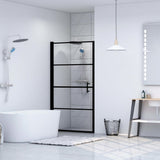 Shower Door Tempered Glass 100x178 cm Black 146885
