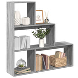 Room Divider Bookcase 3-Tier Grey Sonoma 123x29x123 cm Engineered Wood 857990