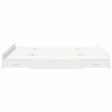 Storage Bed Frame White 150 x 200 cm Engineered Wood 3335285