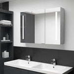 ZNTS LED Bathroom Mirror Cabinet Concrete Grey 89x14x62 cm 326525