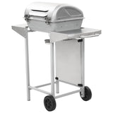 Gas BBQ Grill with 2 Cooking Zones Silver Stainless Steel 44274