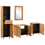 Bathroom Furniture Set with Drawer 4 pcs Brown Engineered Wood 3310068