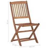 ZNTS Folding Outdoor Chairs 8 pcs Solid Acacia Wood 3075112