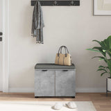Hall Bench with Cushion with Door Concrete Grey 60 x 38 x 46 cm 891475