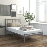 Bed Frame without Mattress Grey Metal 100x200 cm 325014