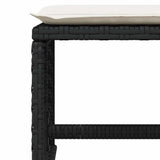 15 Piece Garden Dining Set with Cushions Black Poly Rattan 3210810