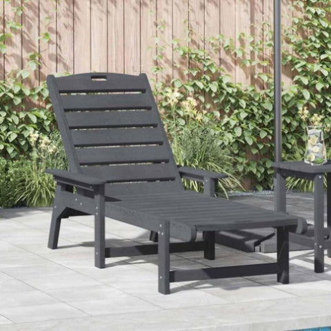 Sun Lounger Light Grey 73.5 x 92 x 90cm HDPE 42006640