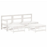 5 Piece Garden Lounge Set White Solid Wood Pine 3186530
