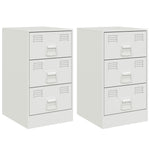 ZNTS Bedside Cabinets 2 pcs White 34.5x39x62 cm Steel 841786