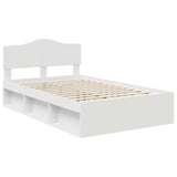 Bed Frame with Headboard White 120 x 200 cm Solid Pine Wood 3412916