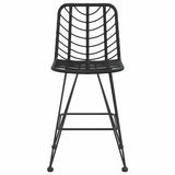 Bar Stools 2 pcs Black 45x56x103,5 cm PE Rattan and Steel 319431