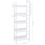 5-Layer Book Shelf White 60x27.6x158.5 cm Engineered Wood 288228
