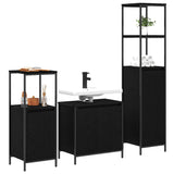 Bathroom Furniture Set with Shelf Wall-mounted 3 pcs Black oak 3328394