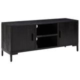 TV Cabinet Black 110x35x48 cm Solid Pinewood 349918