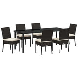 Garden Dining Set 7 pcs Cream Powder-Coated Steel 3379224