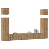 6 Piece TV Cabinet Set Wall-mounted Artisan Oak Engineered Wood 3329142