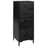 Chest of Drawers Black 42x35x110 cm Solid Pinewood 349928